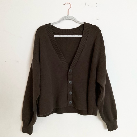 Alo Yoga Scholar Cardigan Sweater Expresso M - Picture 6 of 15